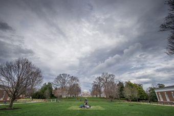 UVA lawn and clouds