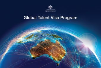 A picture of the earth with "Global Talent Visa Program" on top